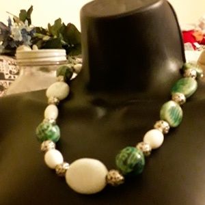 Gorgeous green ceramic necklace